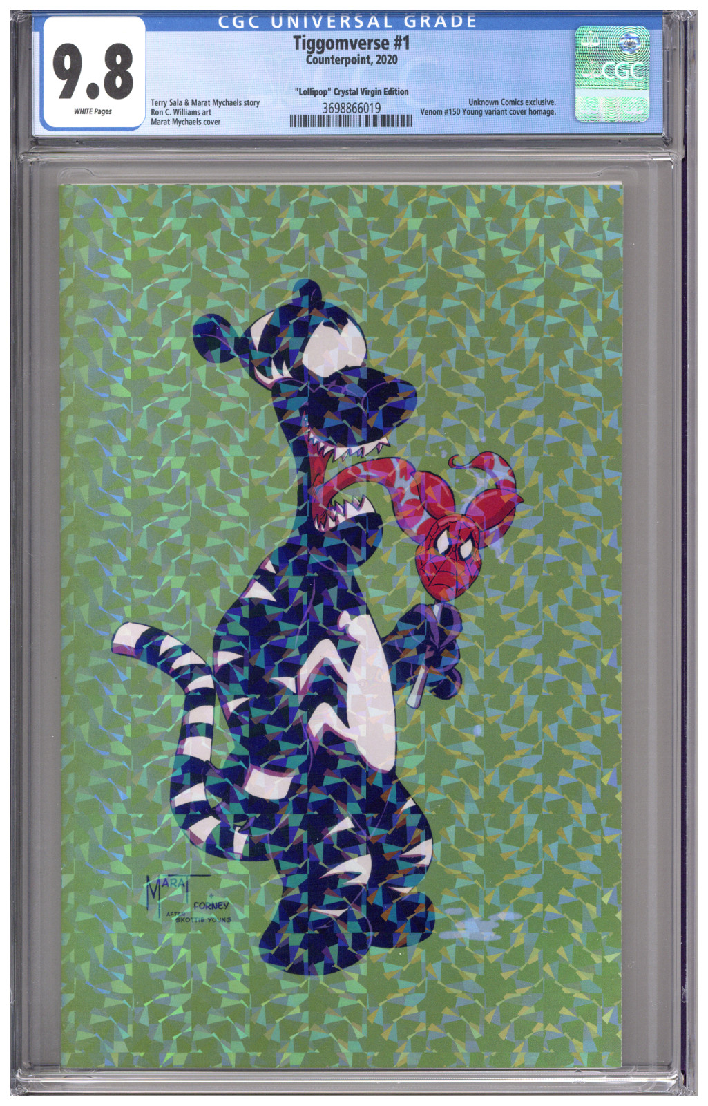 Tiggomverse 1 CGC 9.8 Lollipop Edition Virgin Crystal Variant Venom 150 Young