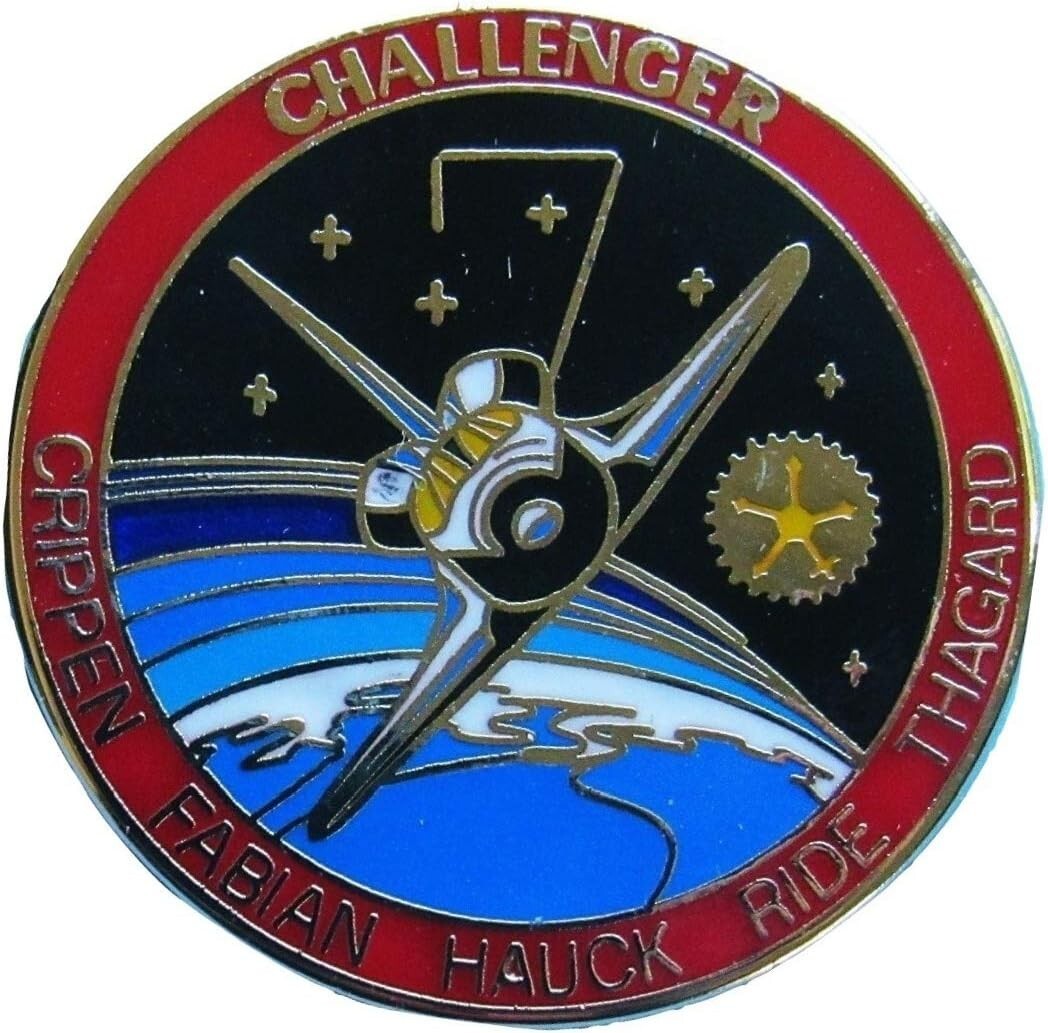 PIN Winco OFFICIAL NASA Space Shuttle STS-7 mission SALLY RIDE 1st US woman