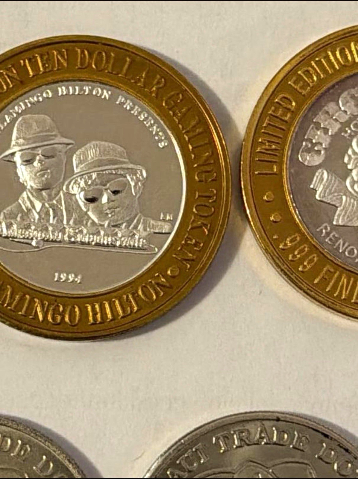 $10 Limited Edition Gaming Tokens Lot - Gold Coast & Silver King .999 Silver