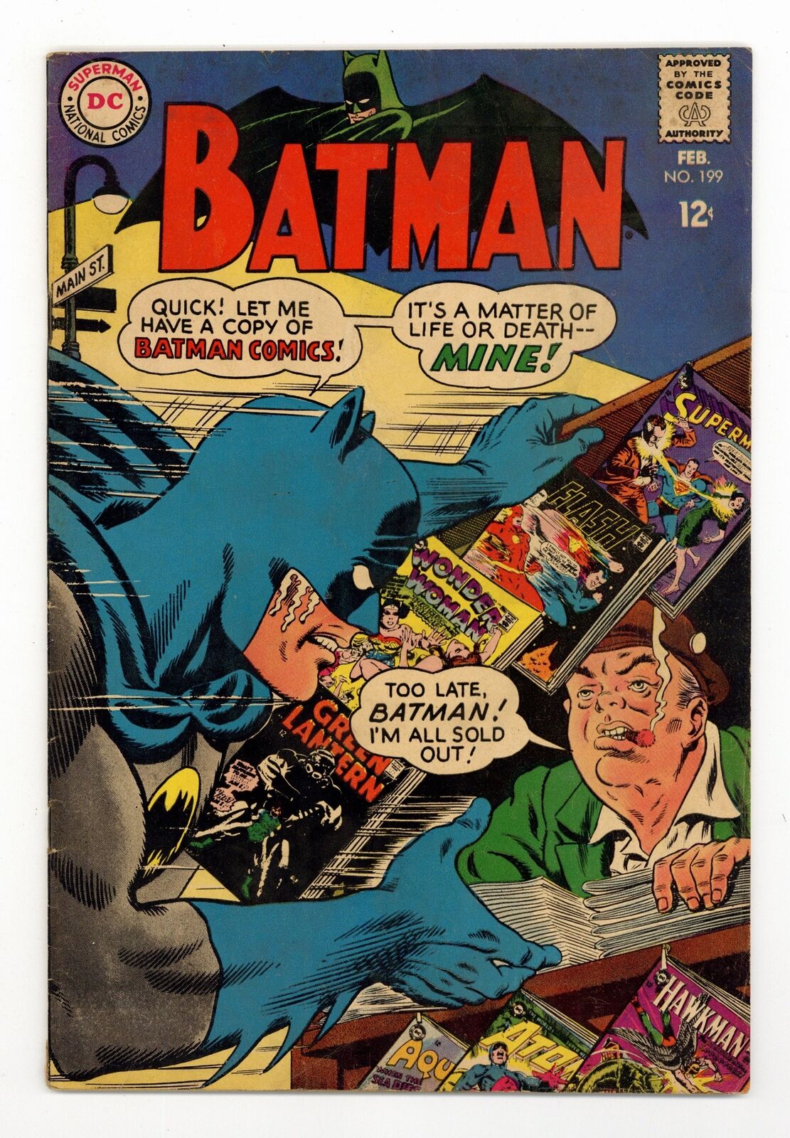 Batman #199 GD+ 2.5 1968 Low Grade