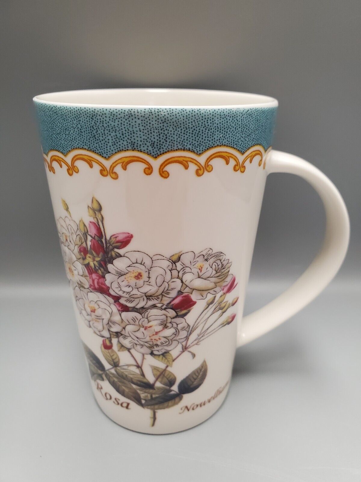 Kent Pottery Porcelain Botanical Coffee Tea Mug Cup Rosa Nowelliana 12 oz