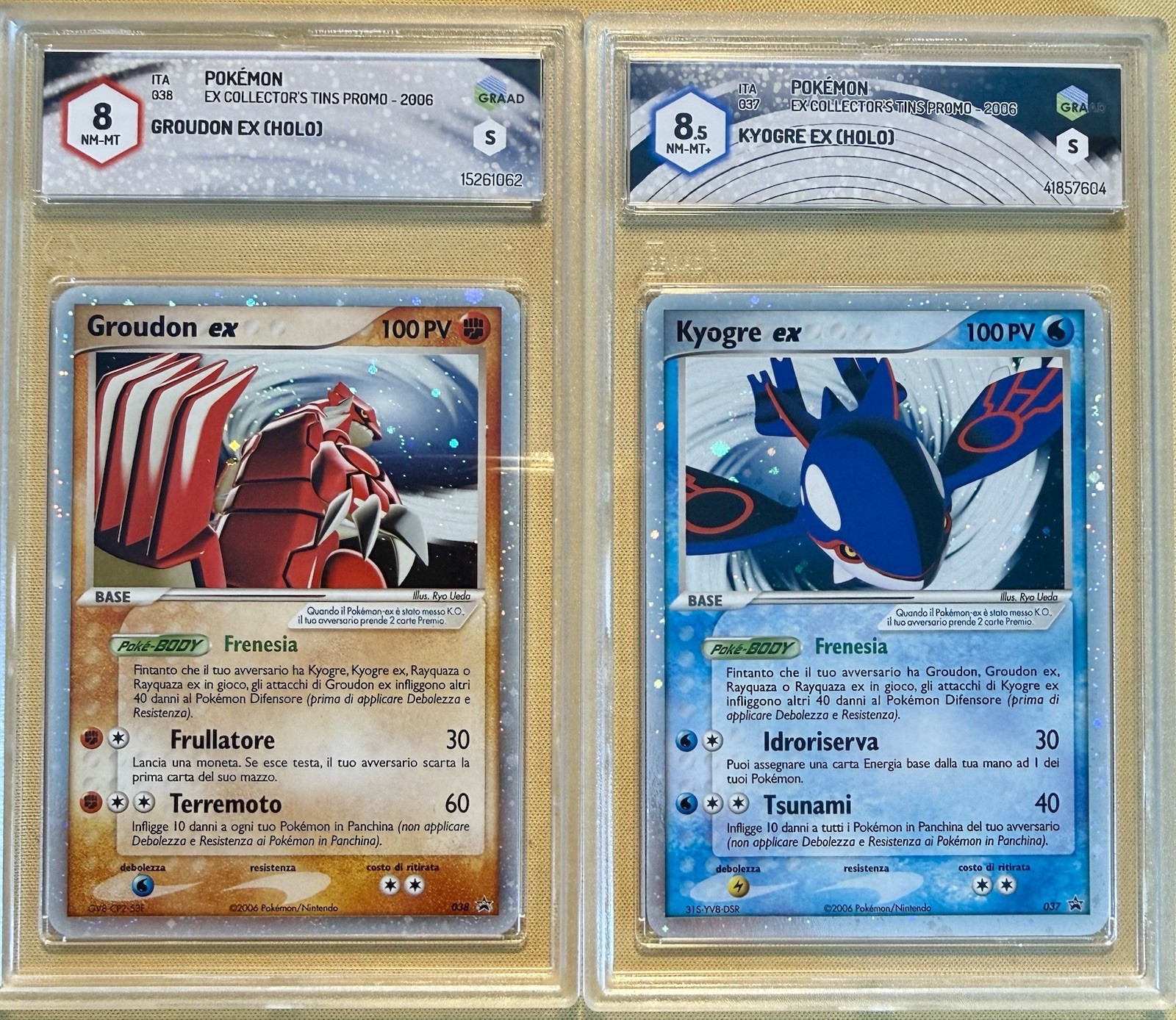 GROUDON EX & KYOGRE EX - SWIRL 🌀 - Collector's Tins Promo - ITA -2006 