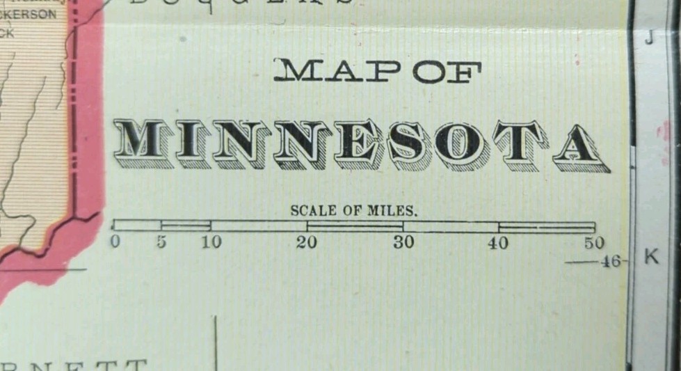 Vintage 1905 MINNESOTA Map 14\