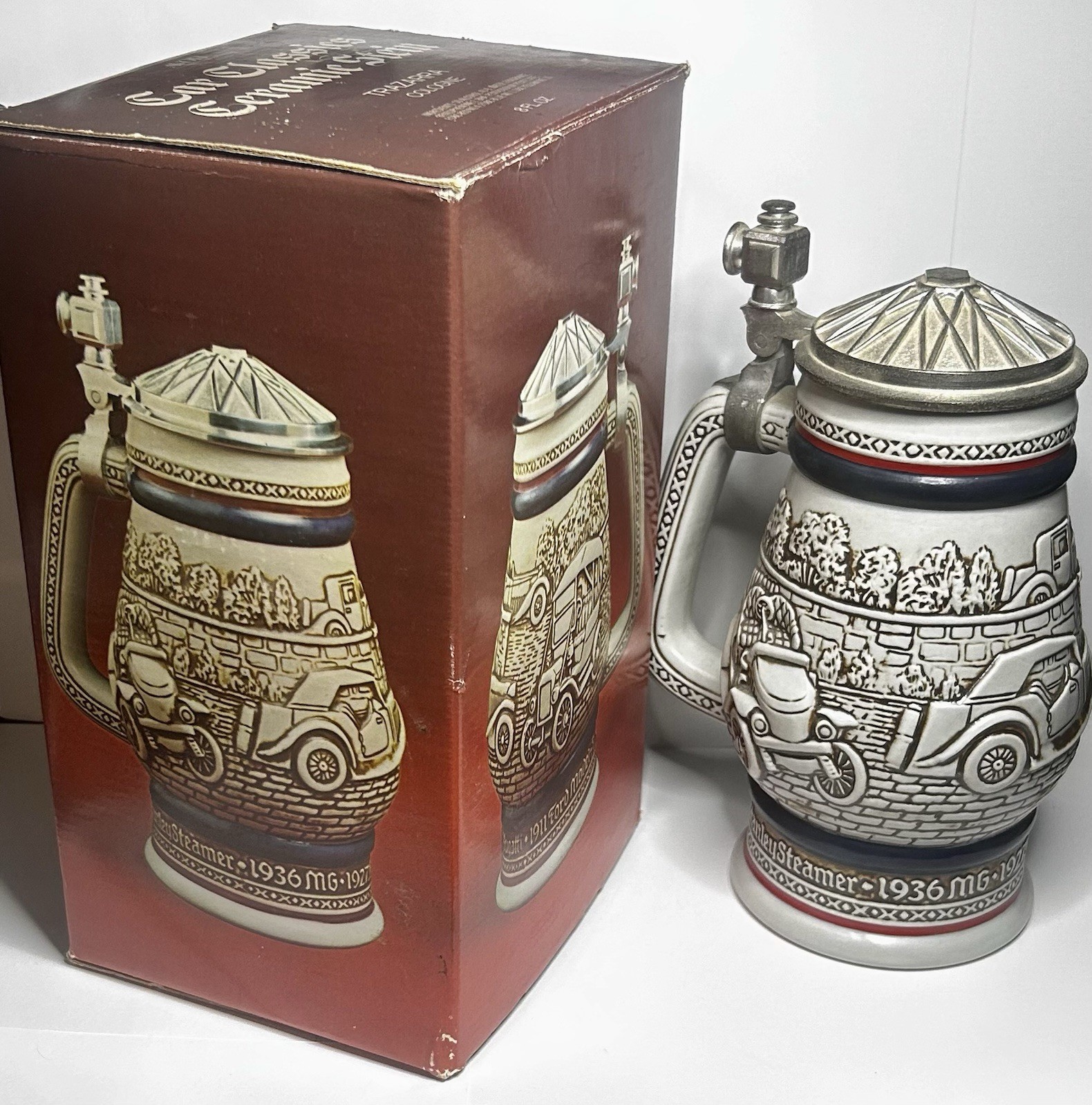 Vintage 1979 Avon Car Classics Ceramic Stein Ceramarte Brazil  -Original Box