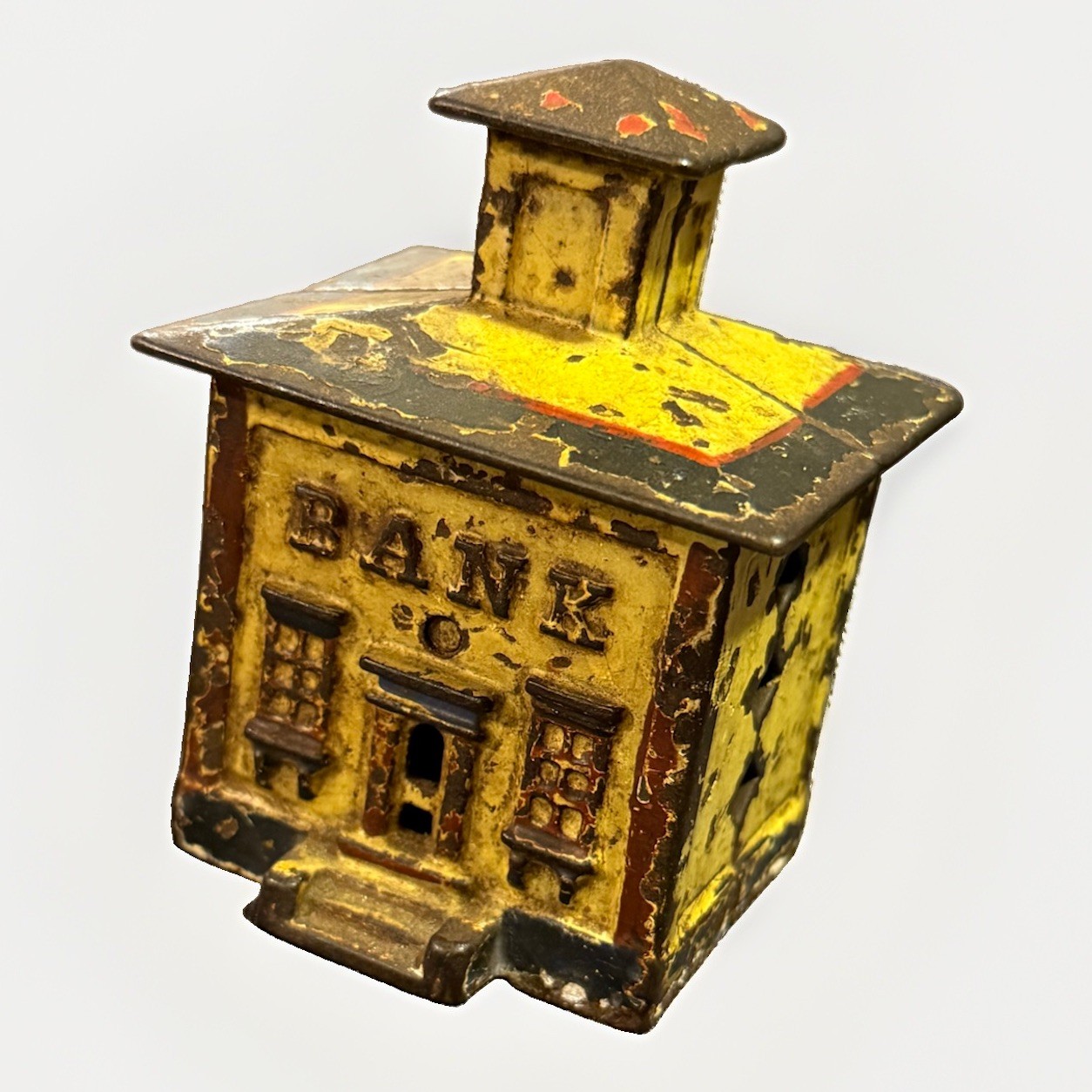 Antique Cast Iron Architectural Cupola & Steps Still Bank