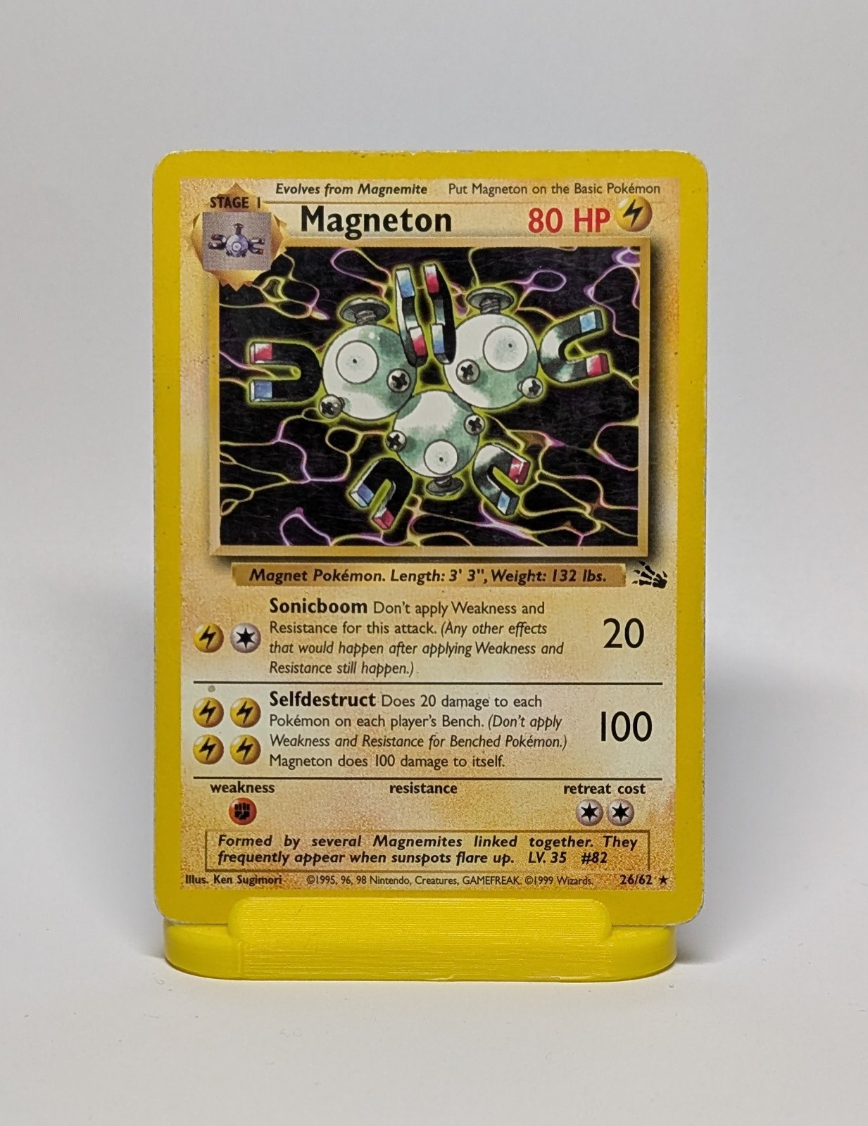 Pokemon Magneton 26/62 Fossil 1999 English LP Lightning Rare WOTC