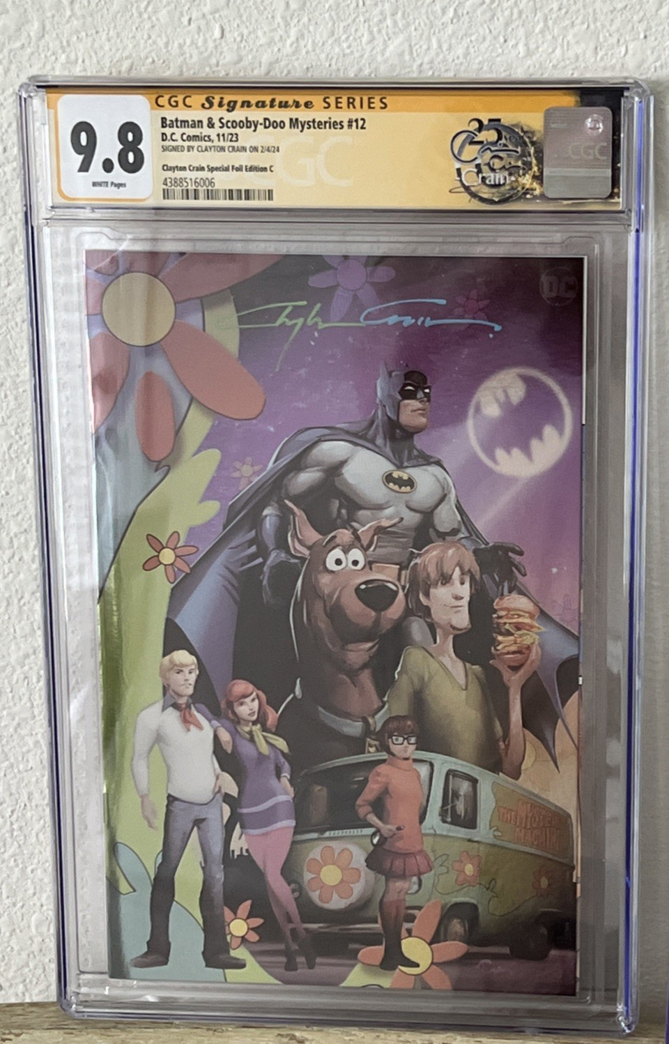 Batman Scooby-Doo Mysteries 12 Foil CGC 9.8 SS Signed Clayton Crain Acetate Auto