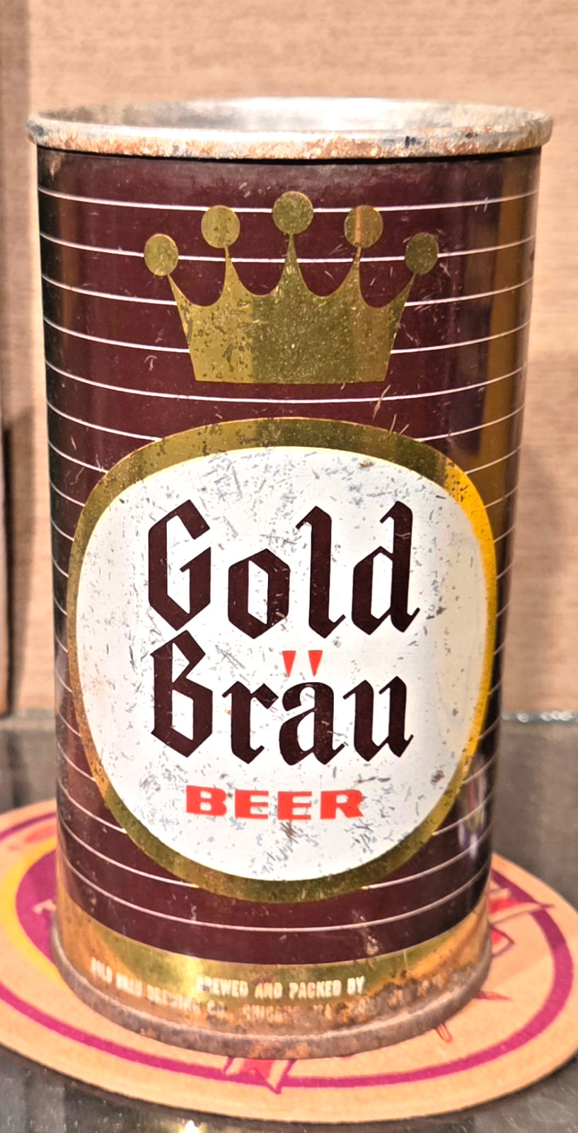 1965 GOLD BRAU FAN PULL TAB INTACT BEER CAN GOLDBRAU BREWING CO CHICAGO ILLINOIS
