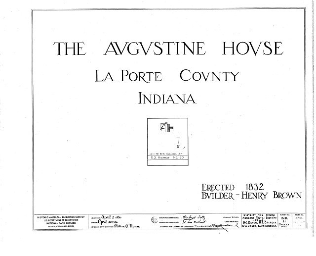Photo:New Carlisle Indiana Brown-Augustine House 1832 HABS Drawing