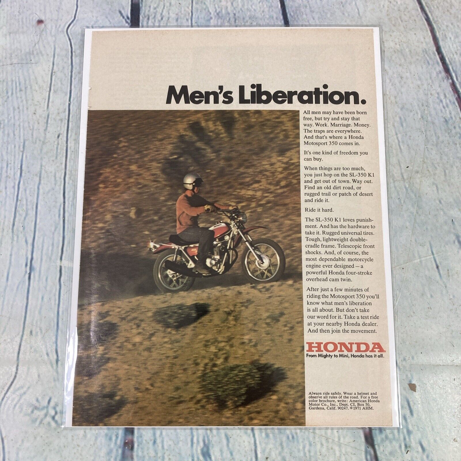 1971 Honda Motorcycles Vintage Print Ad/Poster Promo Art Magazine Page