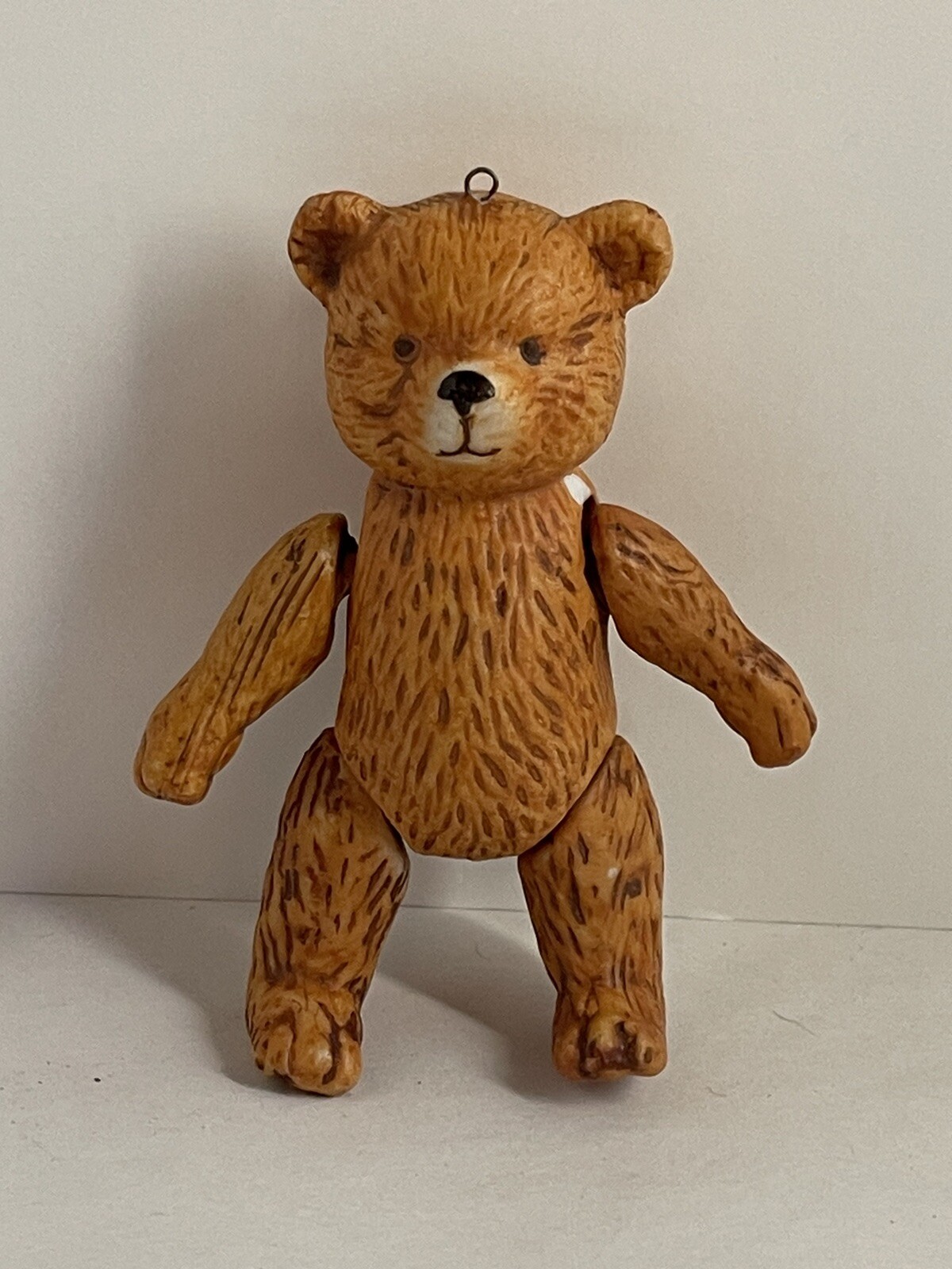 Vintage Christmas Ceramic Ornament Jointed  Articulated TEDDY BEAR Ceramic