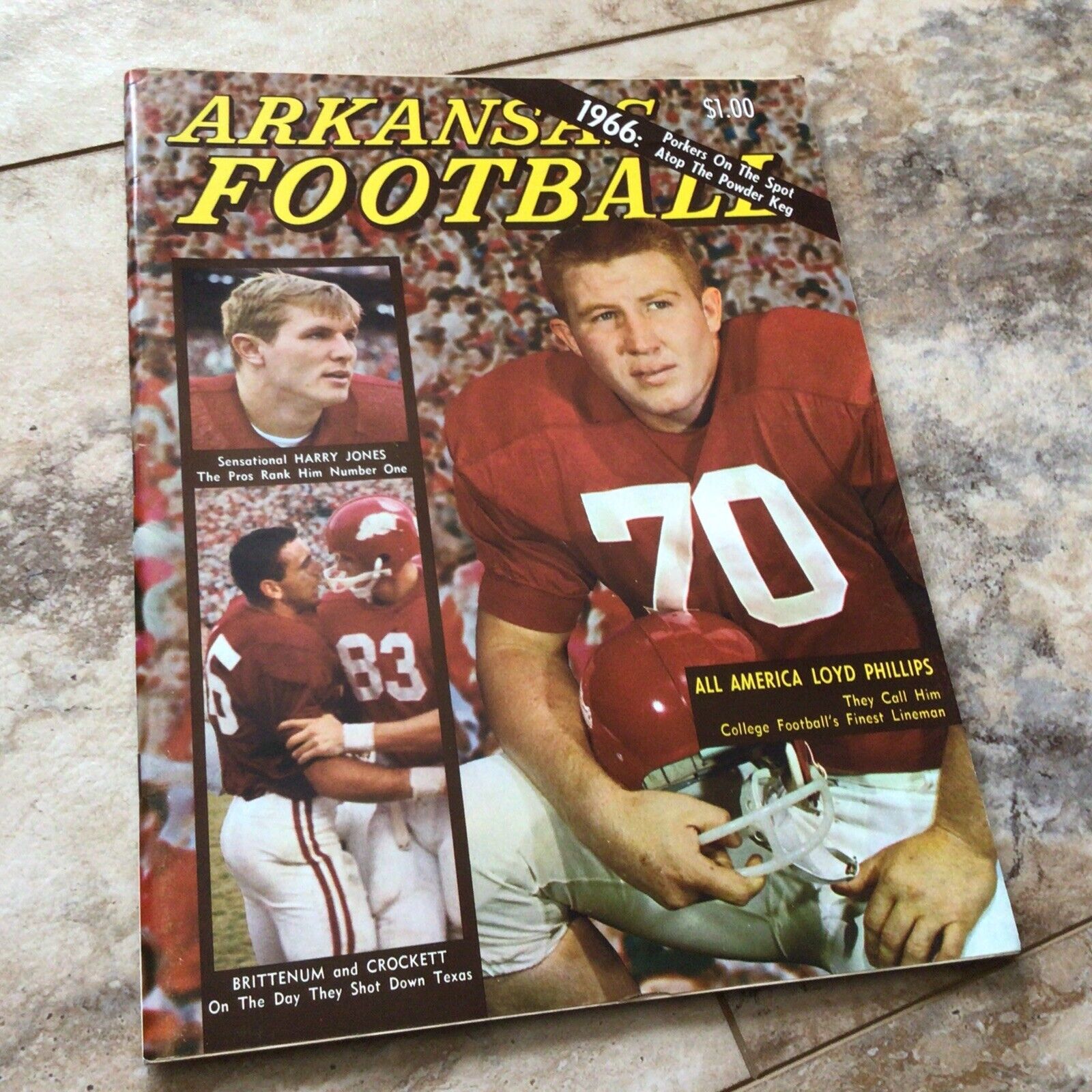 1966 Dave Campbell\'s Arkansas Football Annual magazine Loyd Phillips SWC Bears