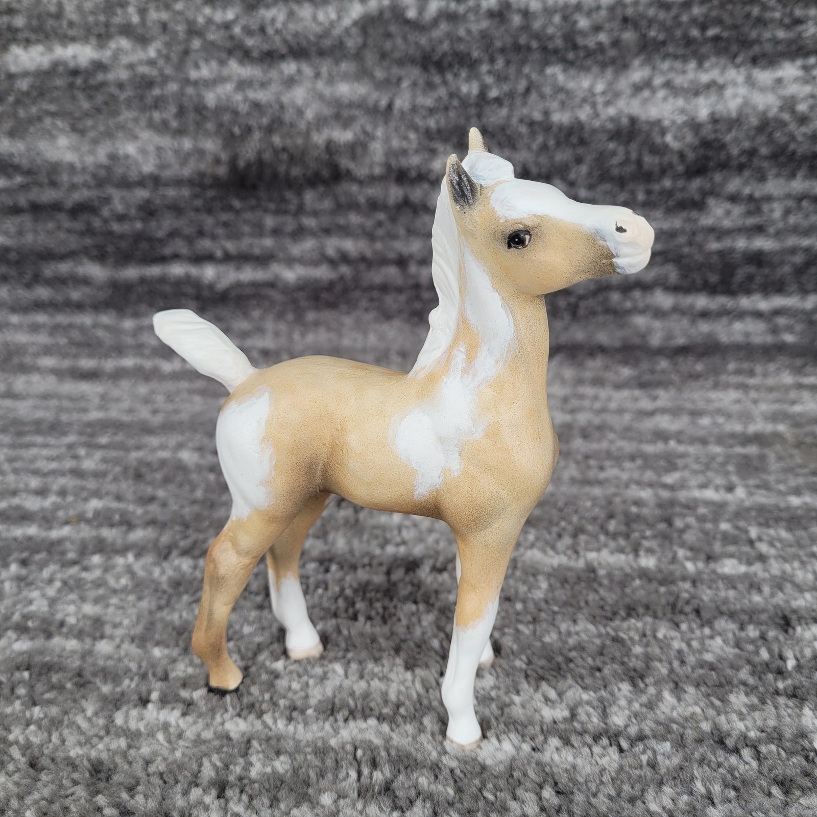 Sherry Clayton Custom Painted Palomino Pinto Foal Horse Figure OOAK