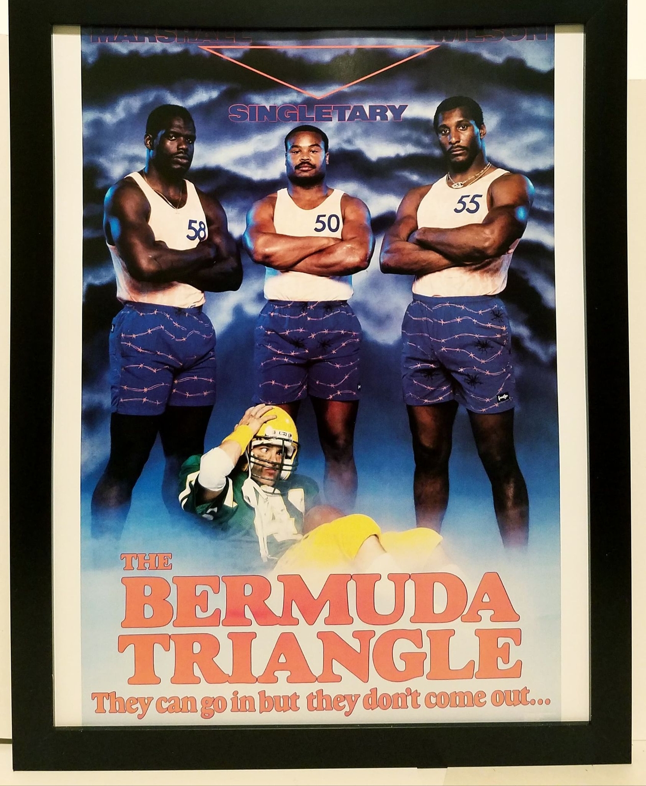Mike Singletary Bears Costacos Brothers 8.5x11 FRAMED Print Vintage 80s Poster