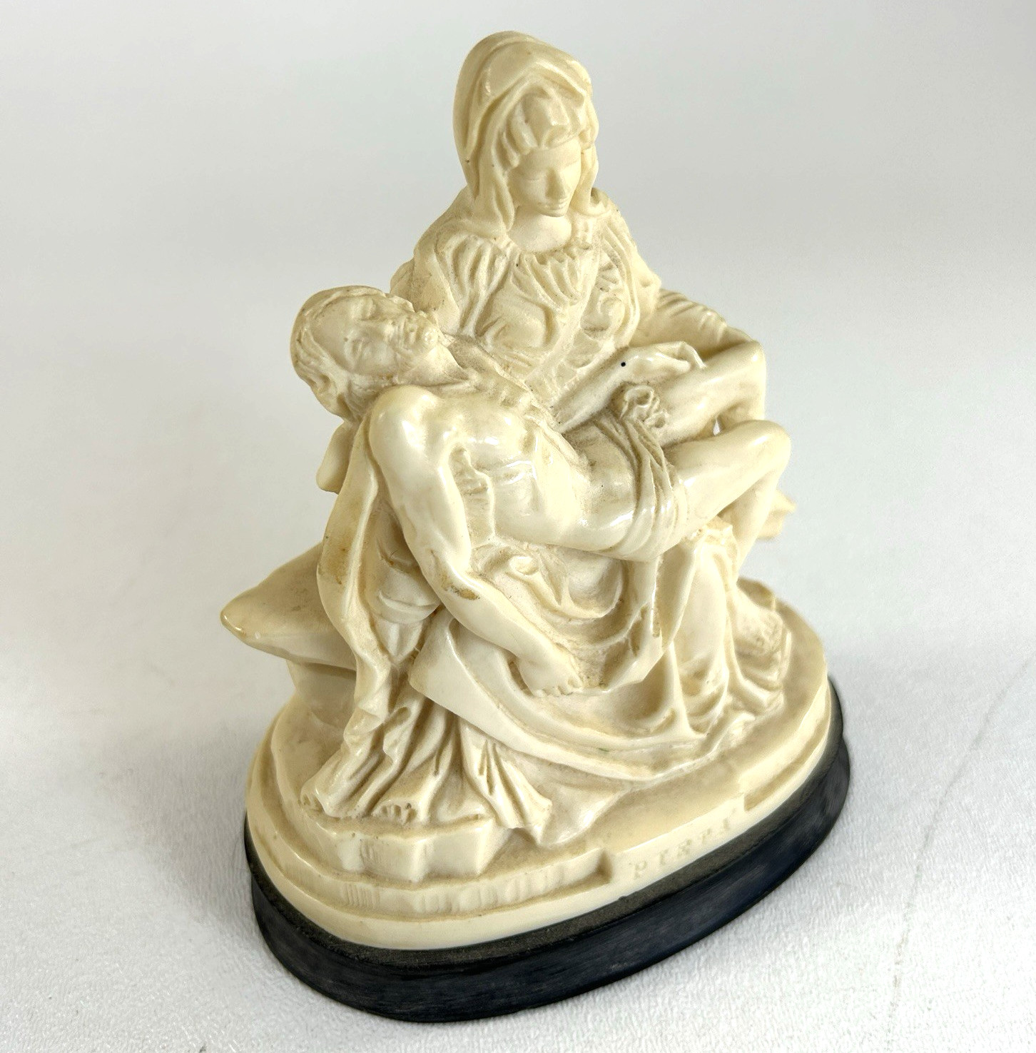 Mary holding Jesus Pieta Statue By A. Santini Made In Italy - Vintage Religious