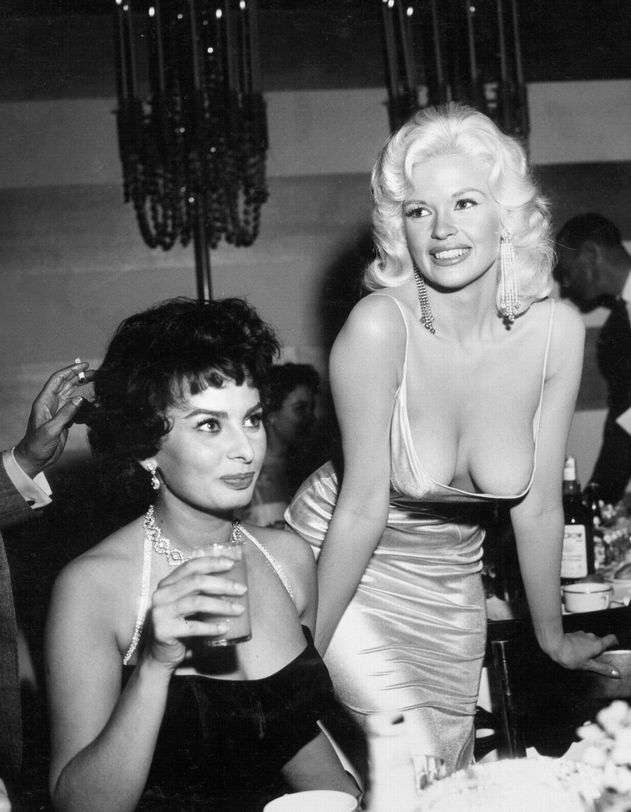 Classic 1957 SOPHIA LOREN & JAYNE MANSFIELD at  Party Poster Photo 13\
