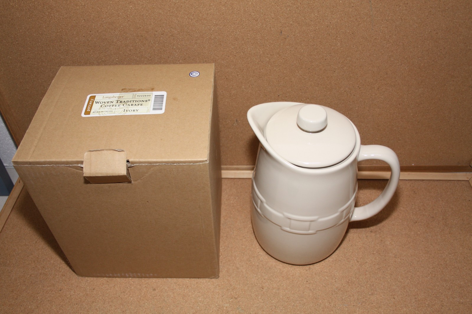 Longaberger Woven Traditions Coffee Carafe Ivory
