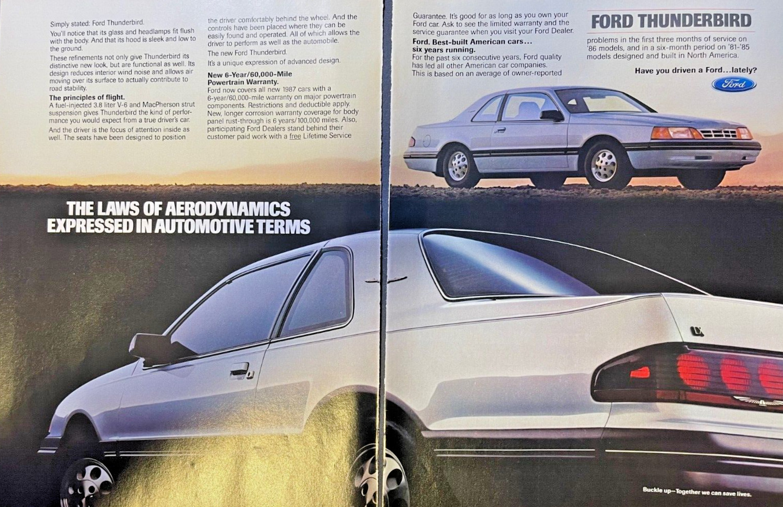 1987 Magazine Advertisement Ford Thunderbird