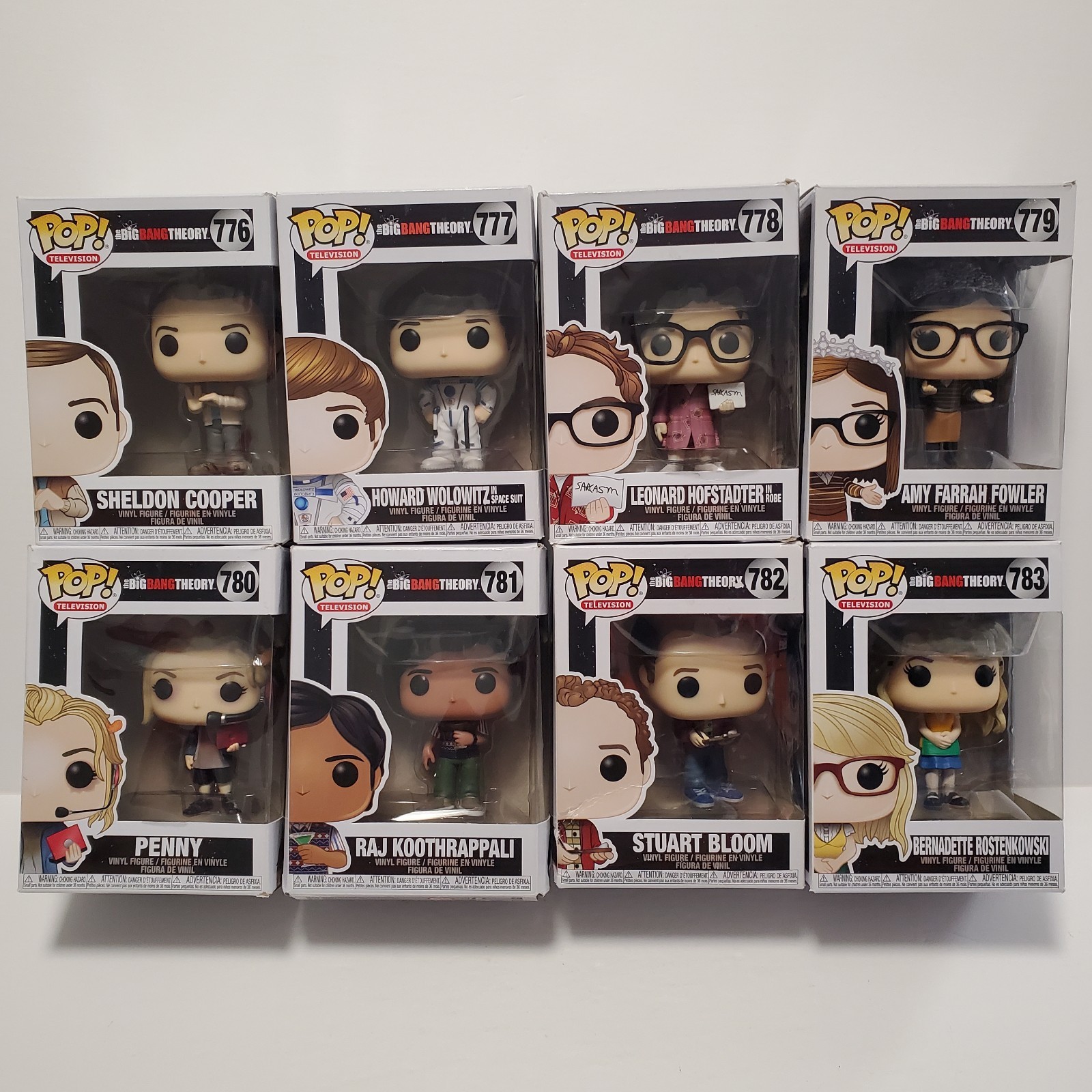 Funko Pop: The Big Bang Theory Lot Of 8 Complete Set #776-#783 - Read Condition