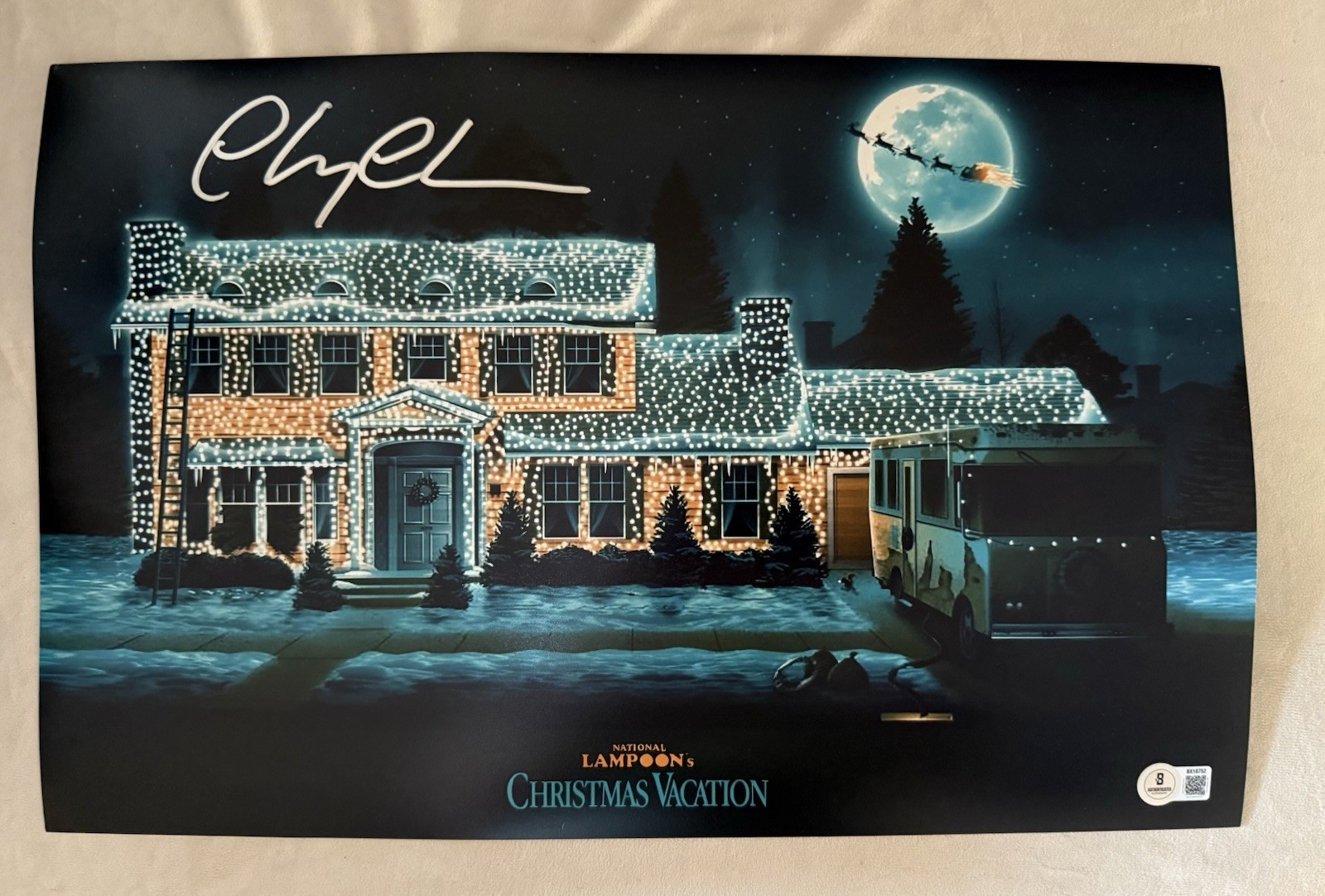 CHEVY CHASE SIGNED AUTO MOVIE CHRISTMAS VACATION 11X17 PHOTO BECKETT COA