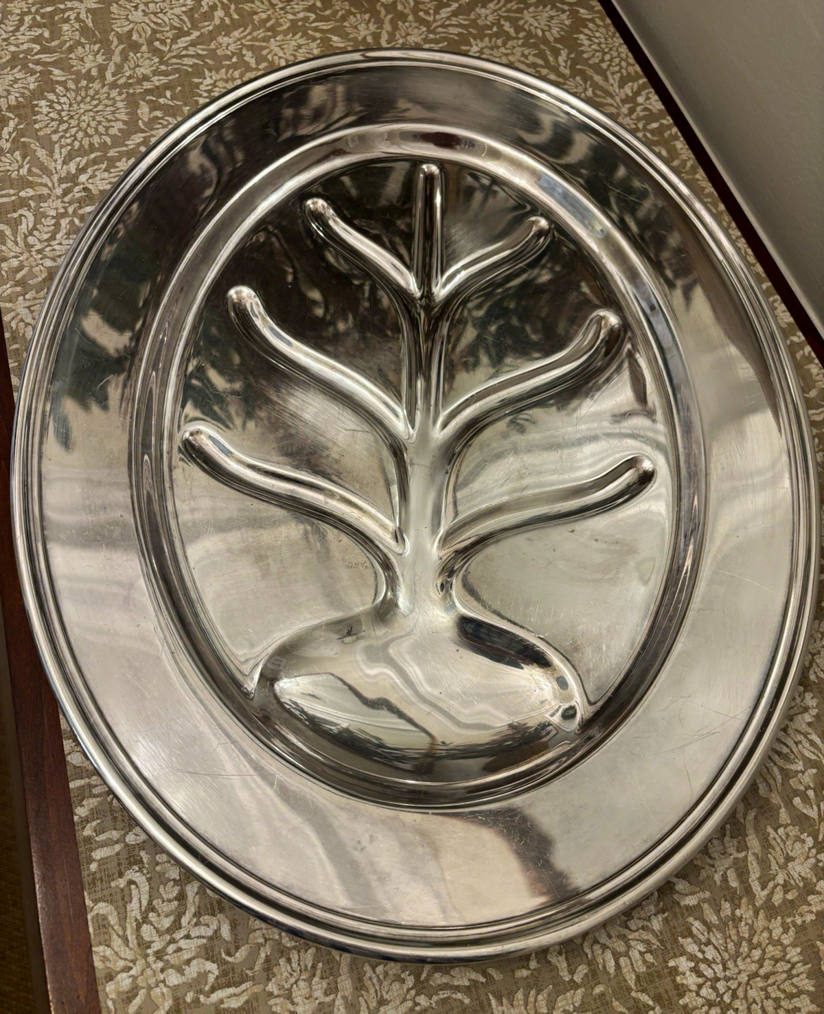 Vintage Gorham Silverplate Tree n Well Meat Platter 18\