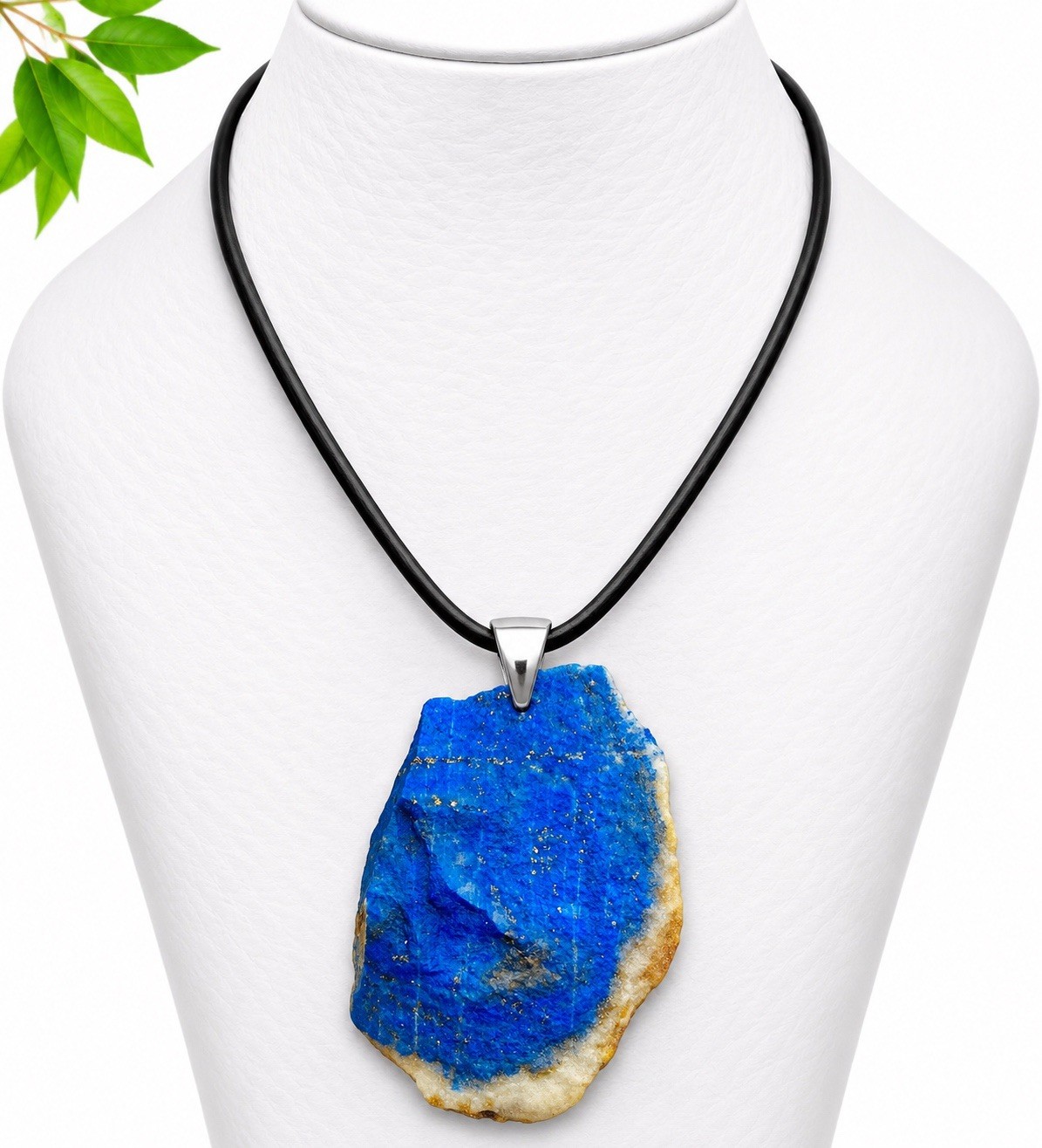 Handmade Natural Blue Lapis Lazuli Necklace Rough Stone  X11