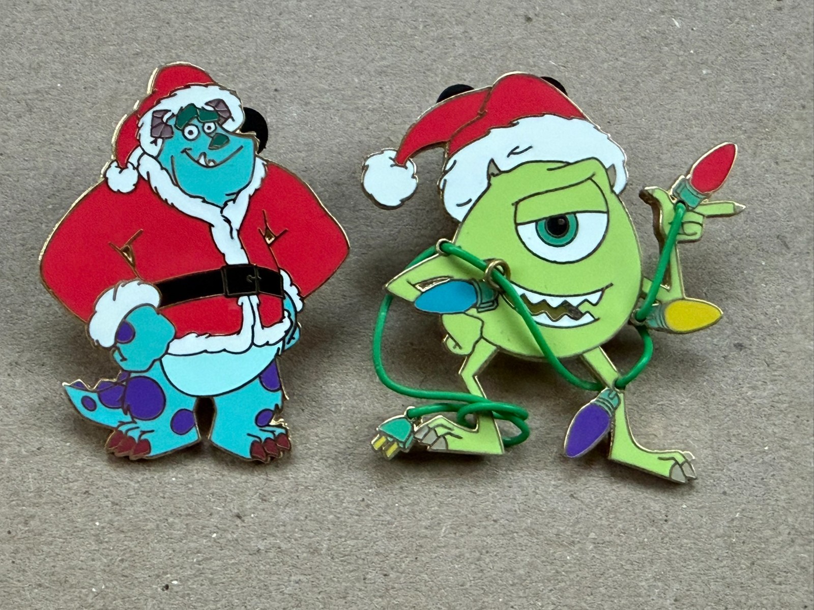 Monsters Inc Disney/Pixar Mike & Sully Christmas Pins 2003 WDW Excellent Cond Monsters Inc Disney/Pixar Mike & Sully Christmas Pins 2003 WDW Excellent Cond