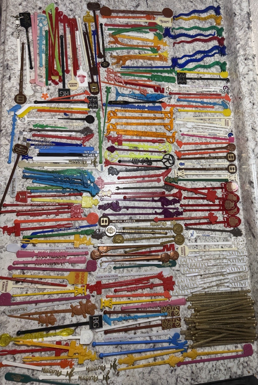 VTG 60s 70s Bar Cocktail Swizzle Sticks Lot Tiki Pan Am Union Pacific Casino MSc