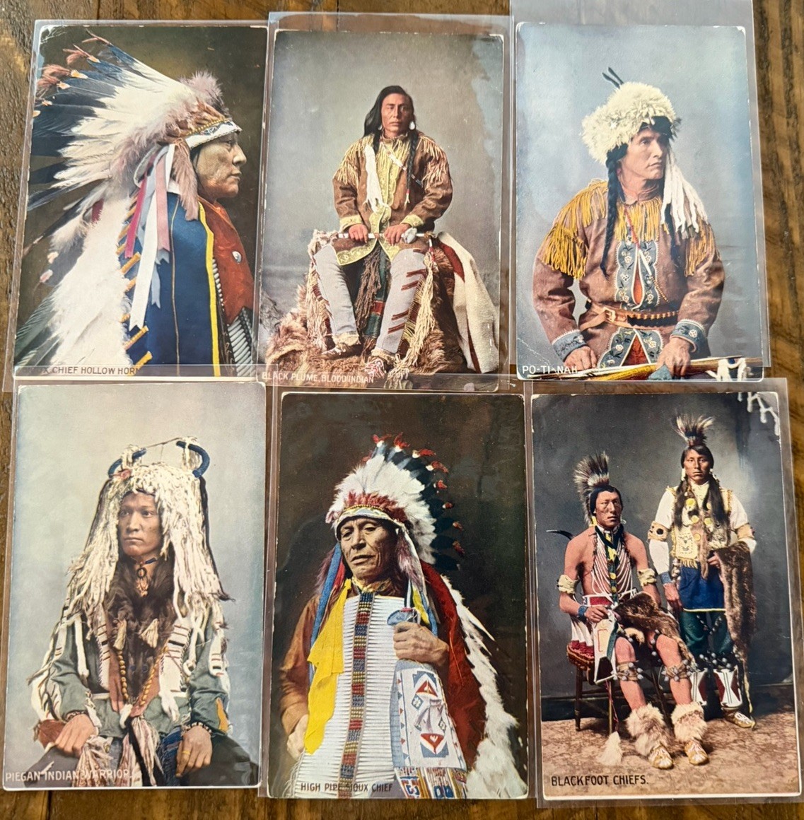 Lot 6~Troilene Series~Antique 1907~Native American Postcards~Chiefs~Headdresses