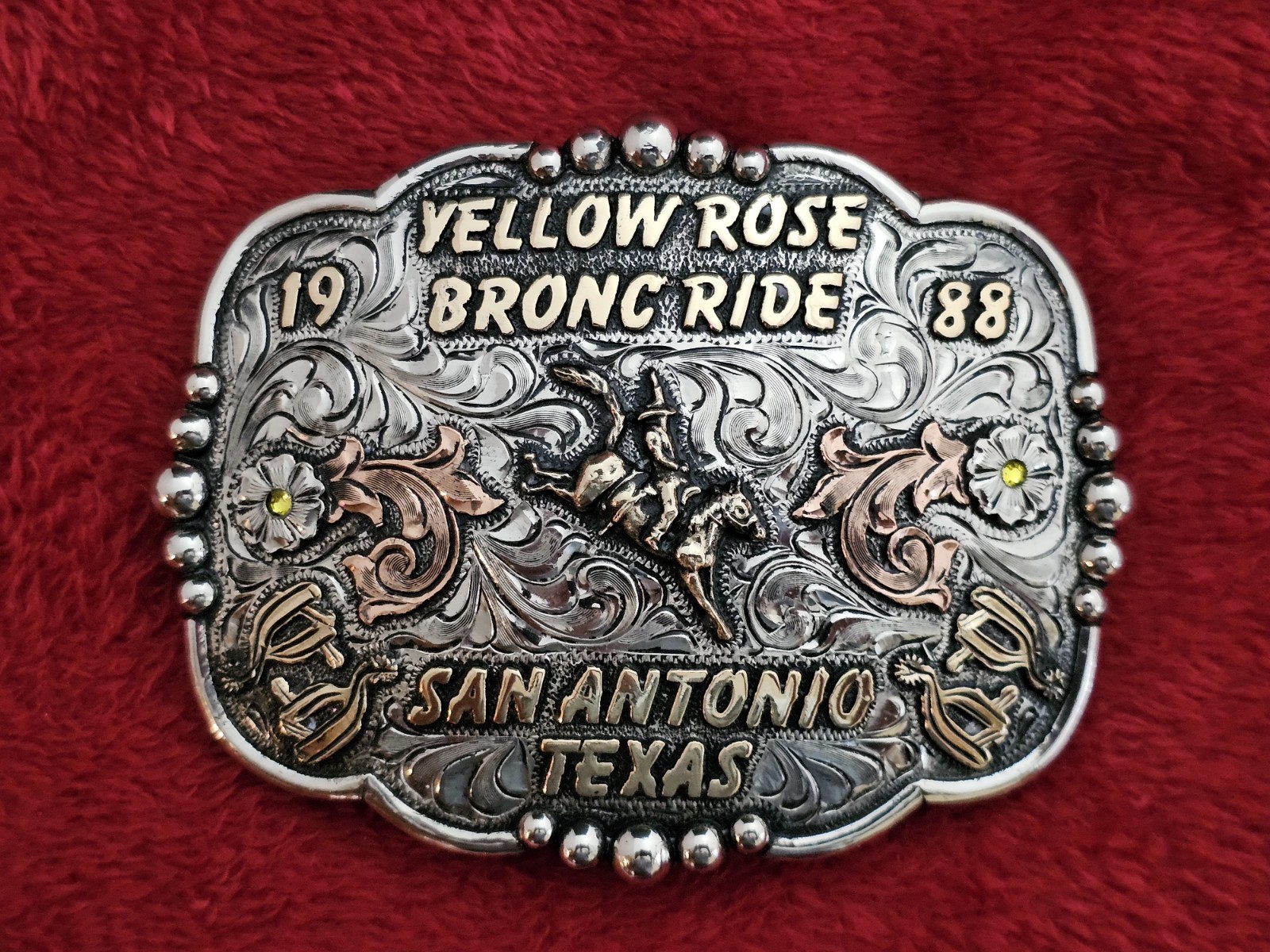 Rodeo X~Treme Bronc Riding☆1988☆CHAMPION TROPHY BUCKLE☆San Antonio Texas☆738