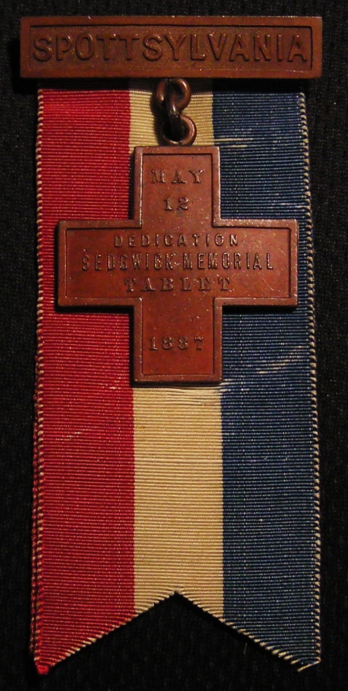 1887 GENERAL SEDGWICK MEMORIAL TABLET DEDICATION MEDAL BADGE - SPOTSYLVANIA