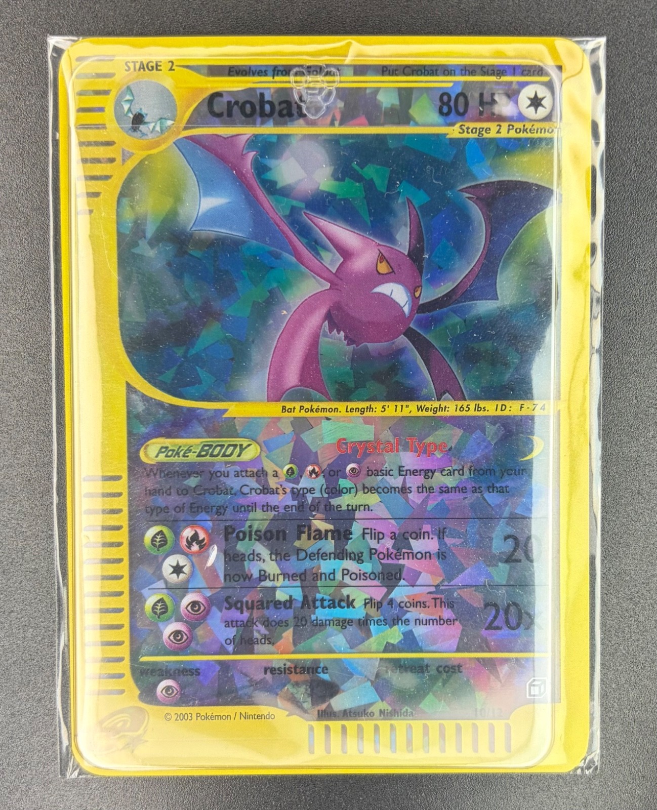 2003 Pokemon Skyridge Crobat #10 Box Topper Crystal Jumbo TCG