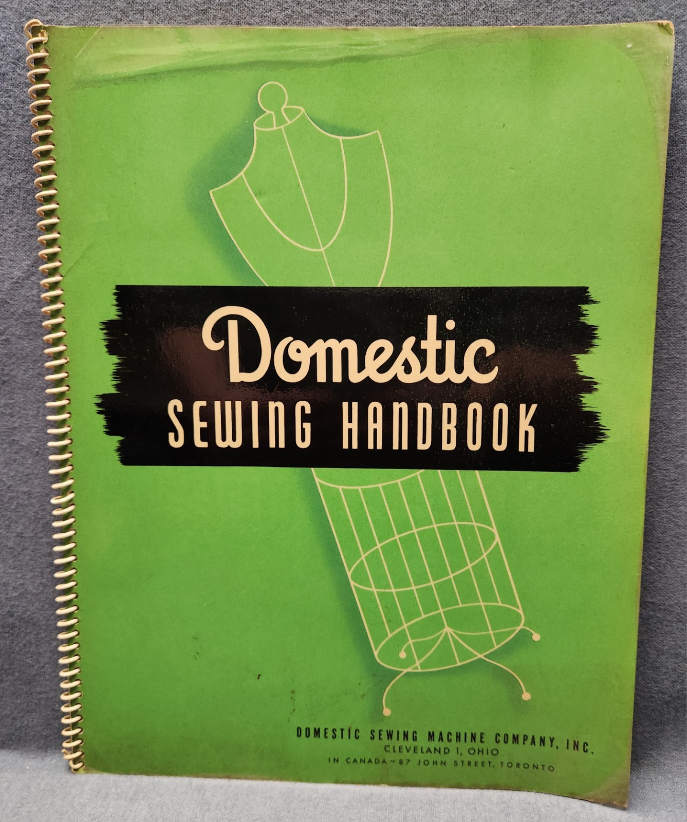Vintage 1947 Domestic Sewing Handbook Machine Manual Spiral How-To Craft Book