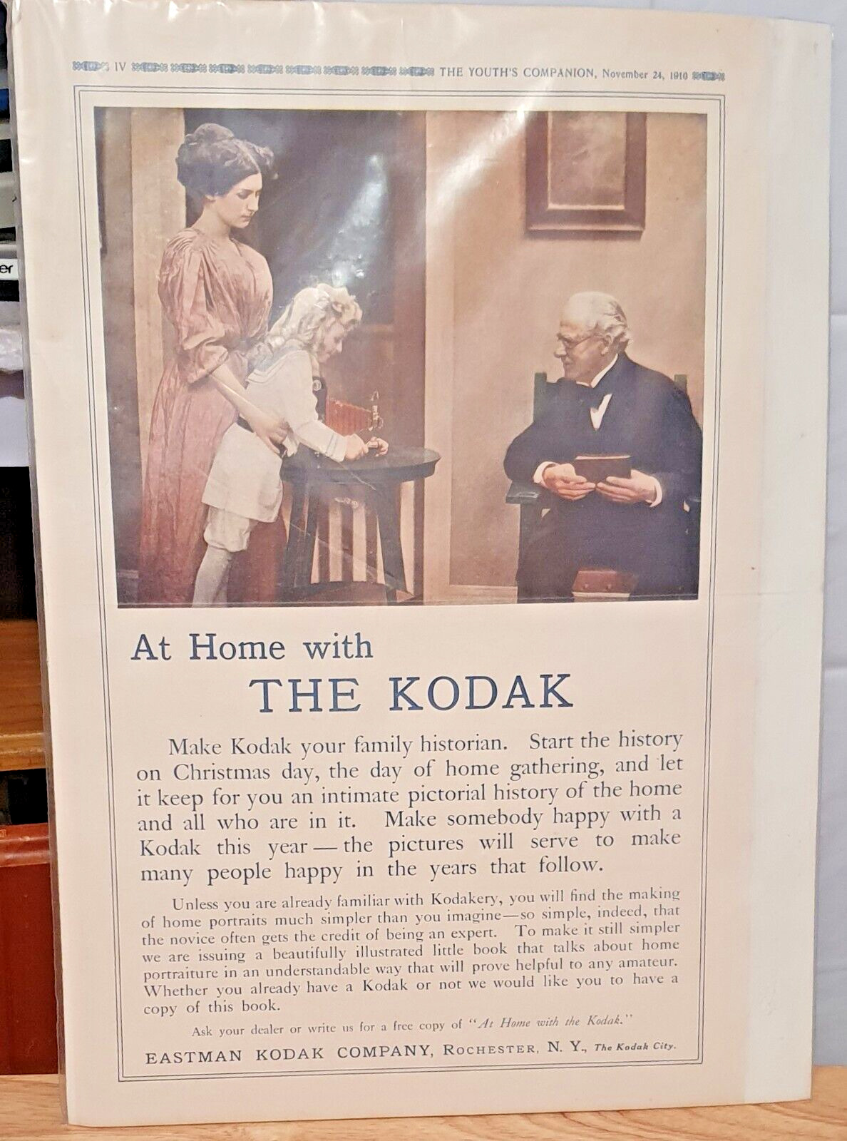 1910 EASTMAN KODAK CAMERA  ROCHESTER NY AD