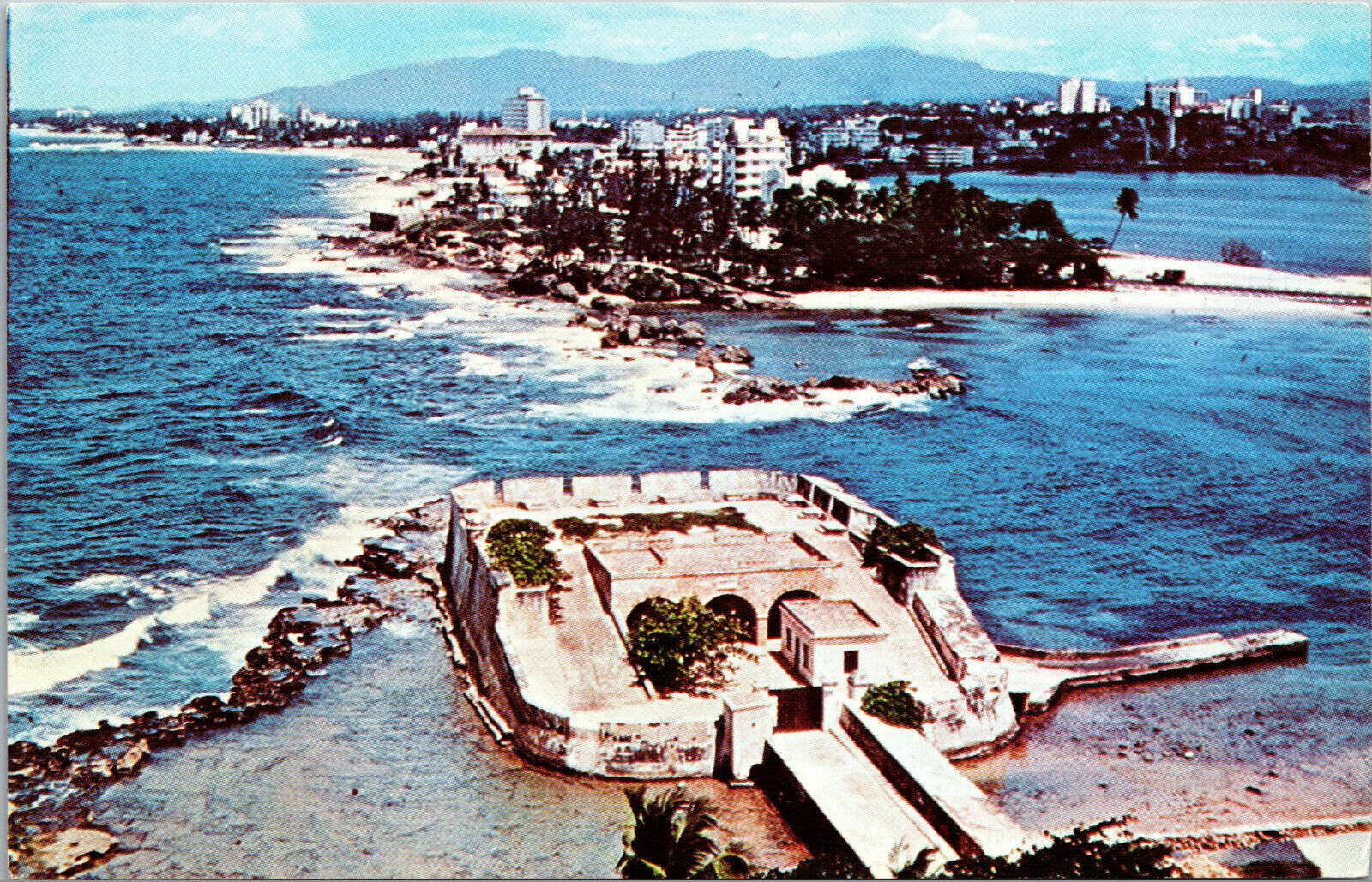 Vtg Fort San Geronimo San Juan Puerto Rico Chrome Postcard
