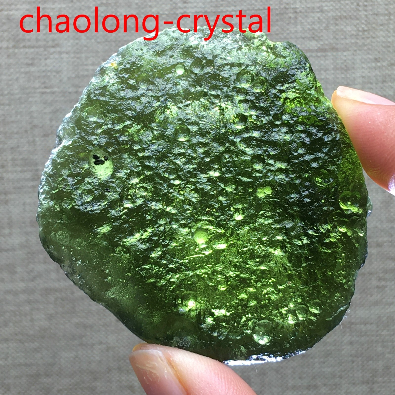 227Ct Moldavite Genuine Raw Meteorite From Czech Republic PICcertificate