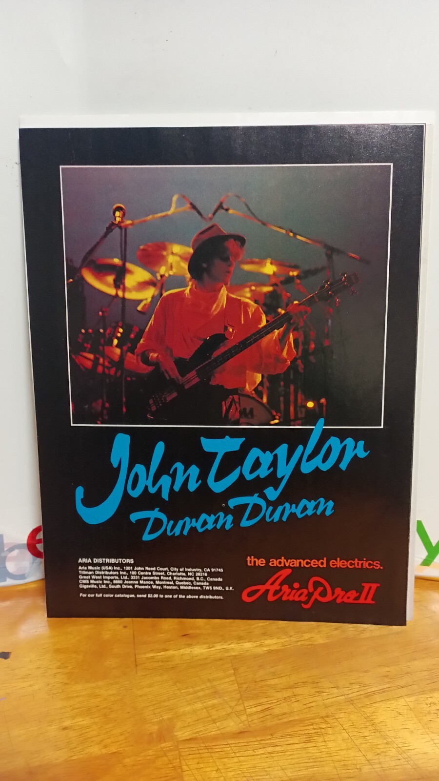 ARIA PRO II GUITARS DURAN DURAN VINTAGE 1983  PRINT AD.  11 X 8.5  h3