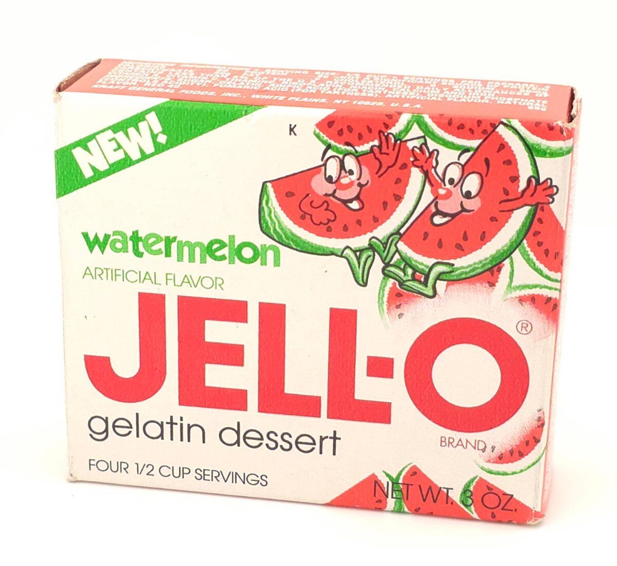 Vintage 1993 Jell-O Watermelon Flavored Gelatin 3 Oz. Box Debut Packaging