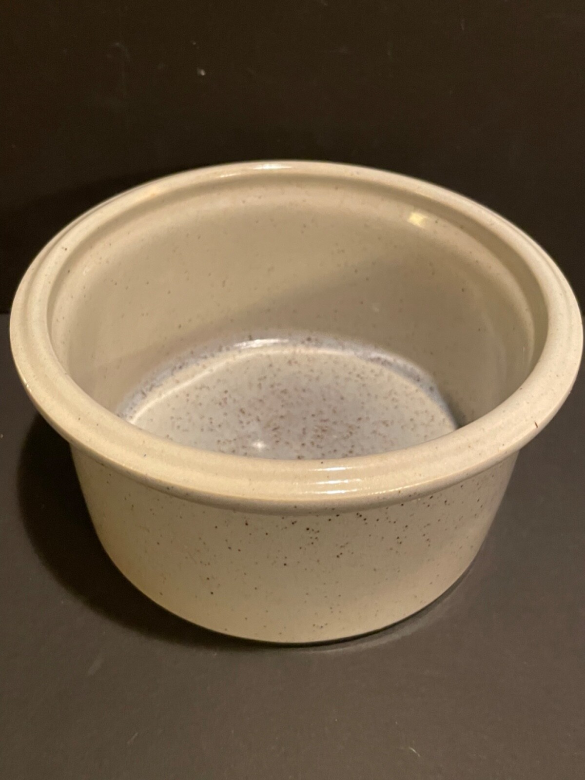 Vintage Grey Blue Speckled Stoneware Crock 3.5  by 6.25 