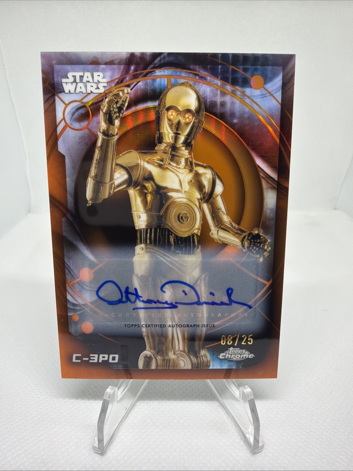 2026 Topps Chrome Star Wars C-3PO Anthony Daniels Autograph Card /25 C3PO Auto