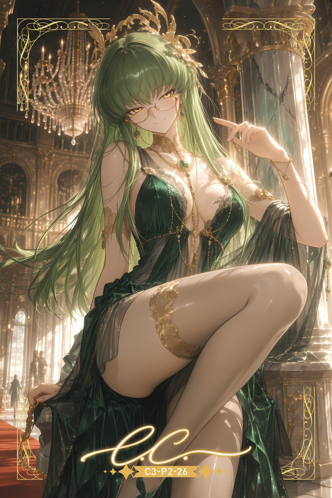 C.C. Waifu Card Anime Girl Fanart Card Oversized Board A5 With NFC Chip