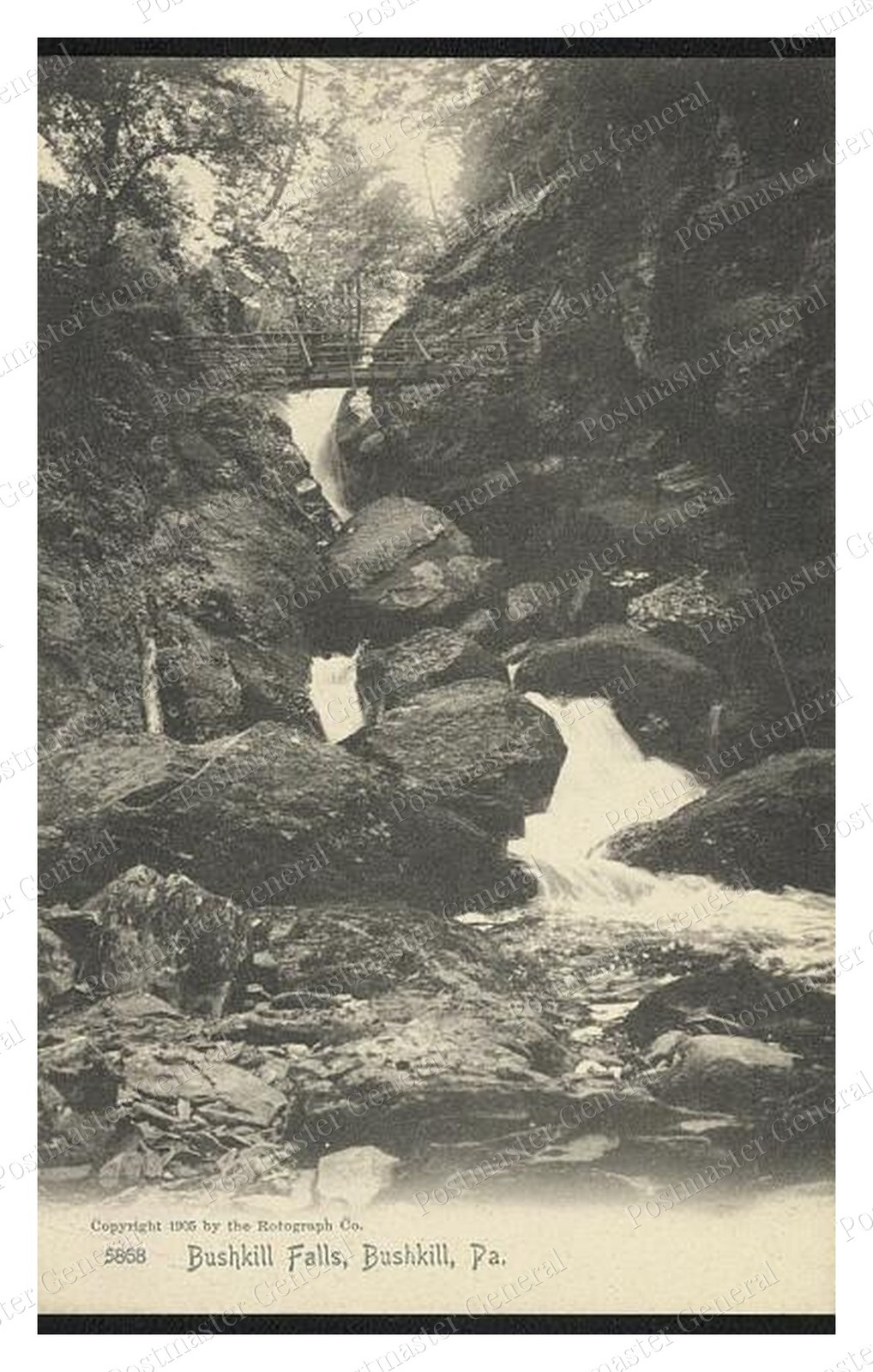 Bushkill Pennsylvania Bushkill Falls Standard Postcard COPY RPPC