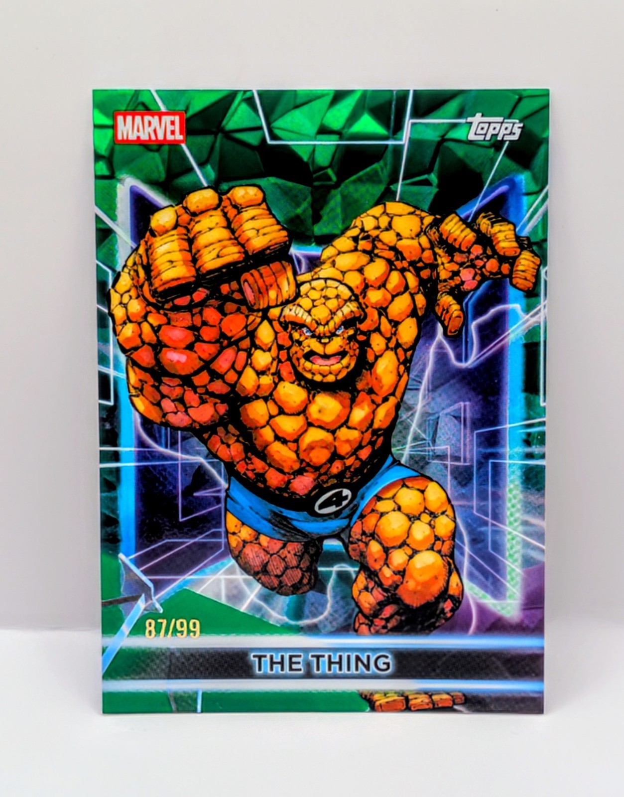 2026 Topps Marvel Neon - The Thing - Green Diamante /99 - Fantastic Four
