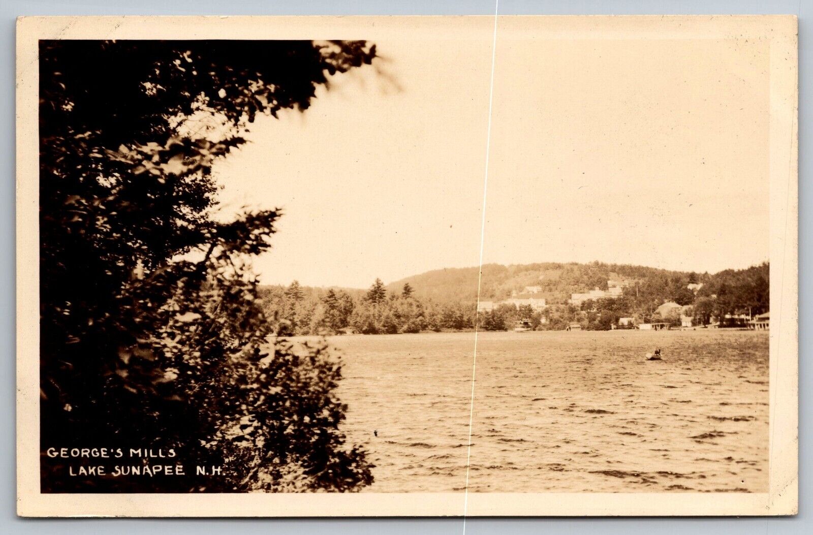 George's Mill. Lake Sunapee New Hampshire Real Photo Postcard RPPC.