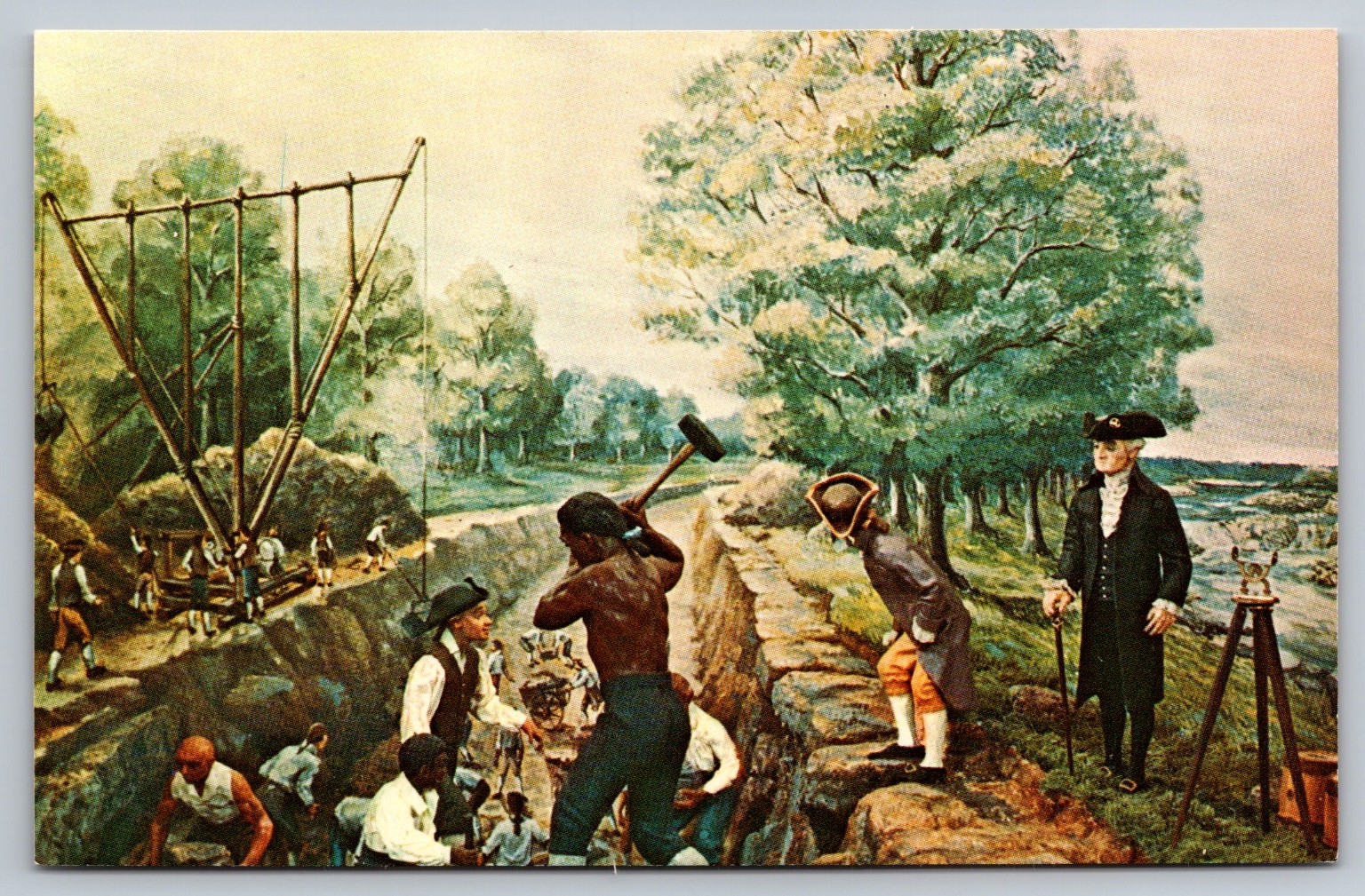 George Washington Potomac River Canal 1785 Diorama Hagley Museum Postcard George Washington Potomac River Canal 1785 Diorama Hagley Museum Postcard