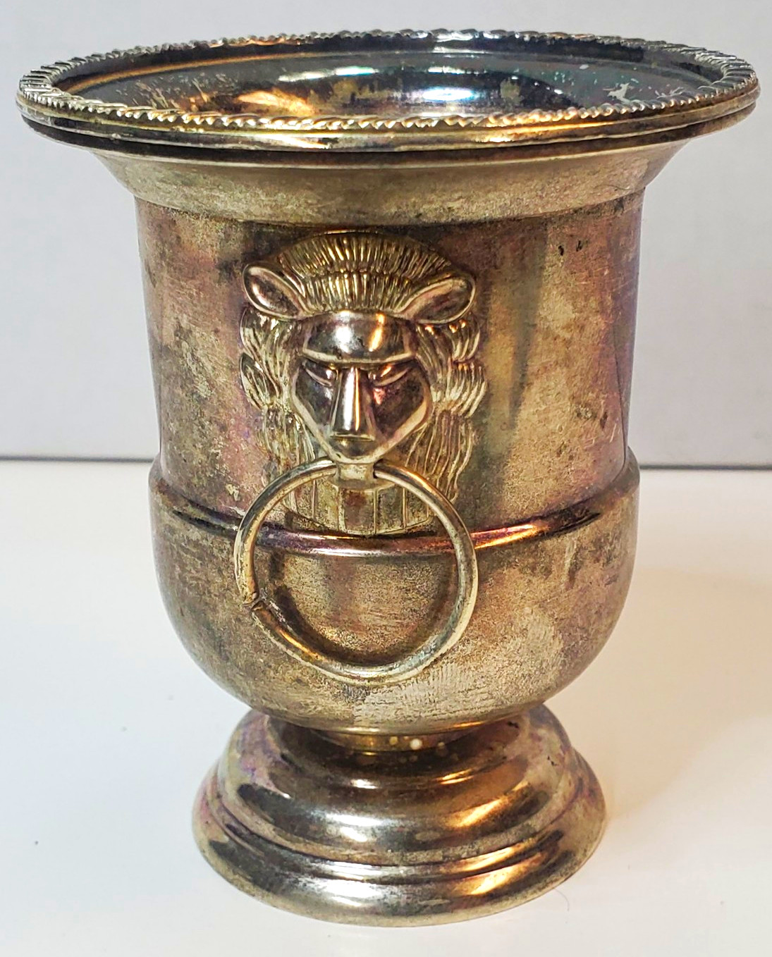 Diener Silver Plate Cup Goblet with Lion Head Ring Handles