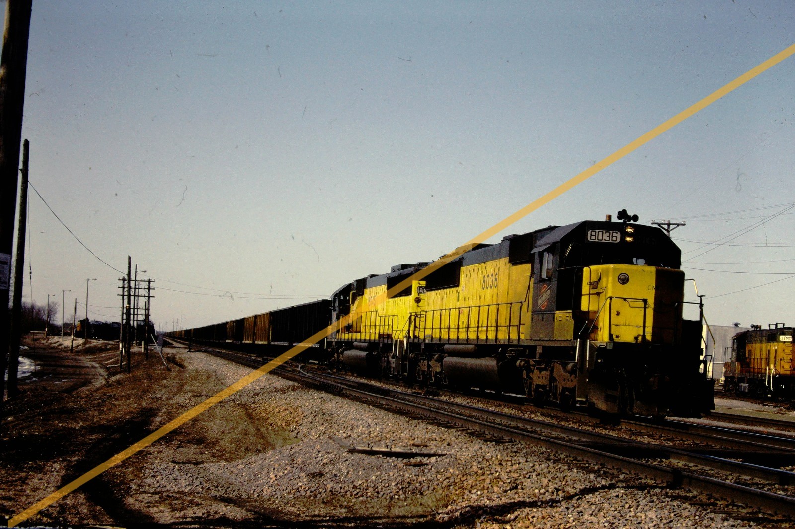 CNW 8036 SD60 original slide ----- Chicago & North Western