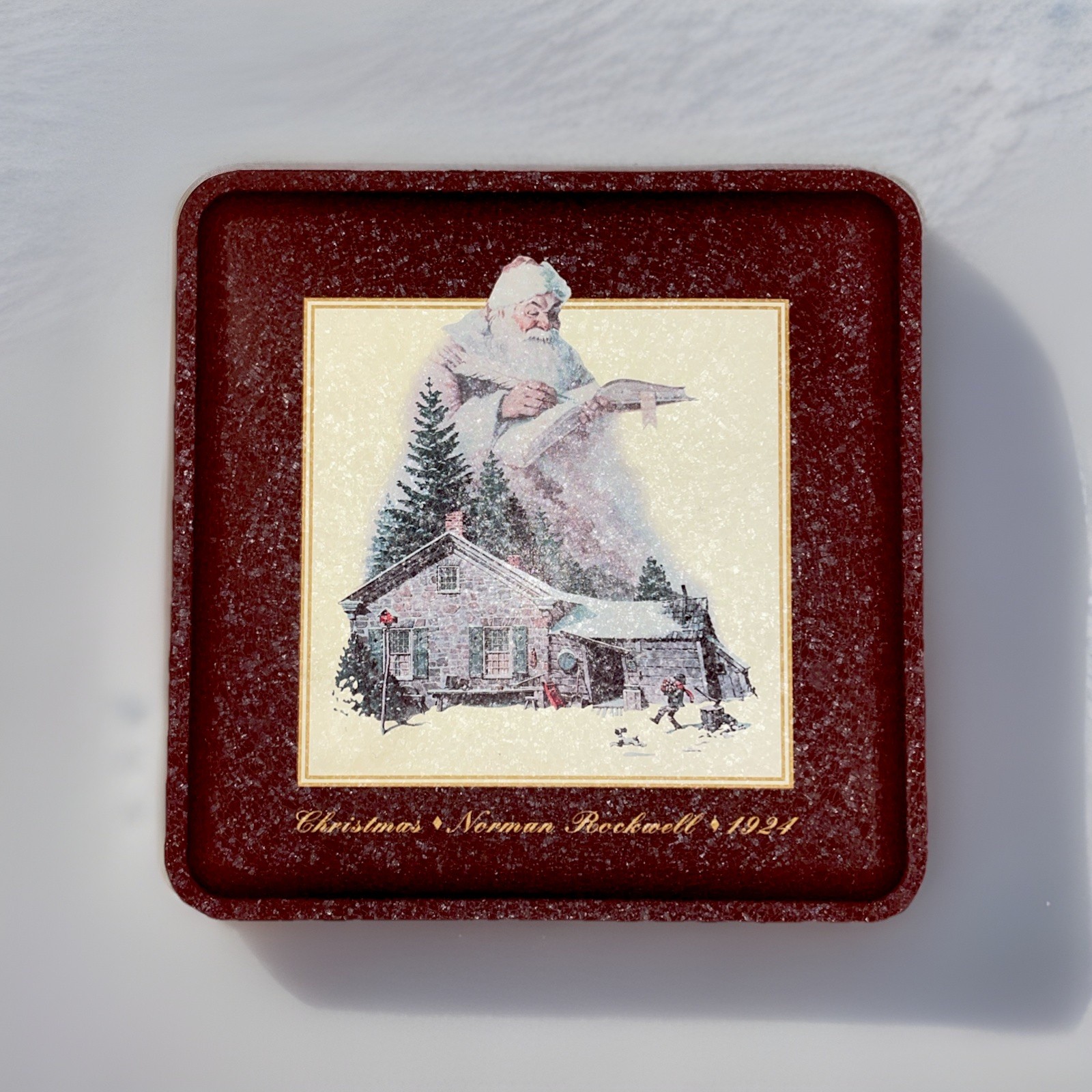 Snickers Vintage 1993 Tin Christmas Norman Rockwell 1924 Santa Claus