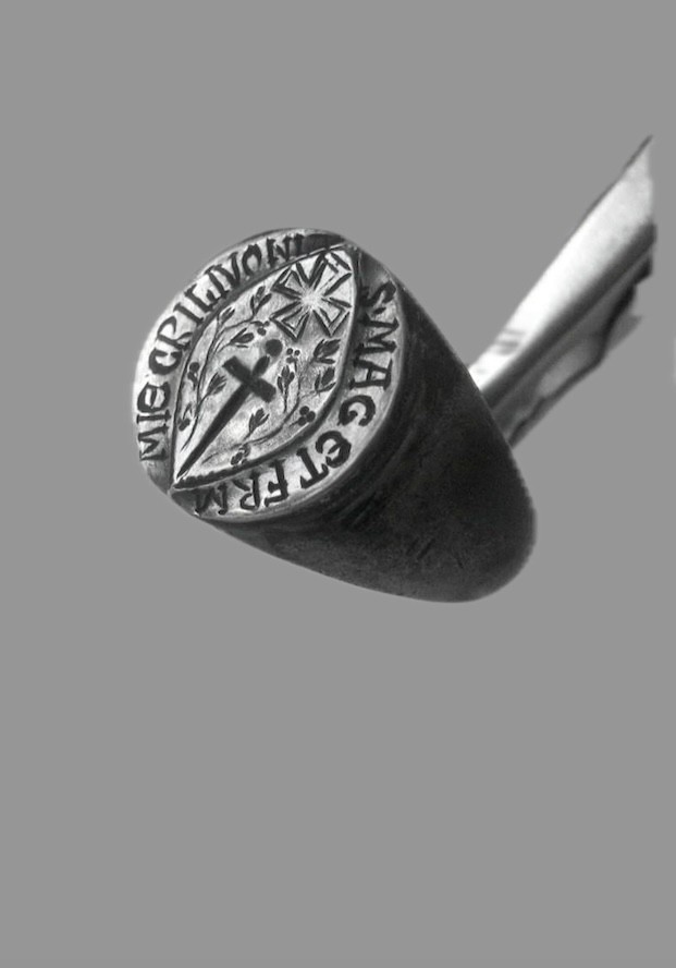 Unique Medieval Silver Signet Ring from a Member of the Livonian Order