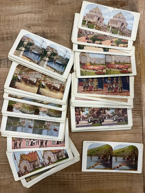84+1 Lot 1904 St. Louis World\'s Fair  + Bonus Stereoview Cards TW Ingersoll